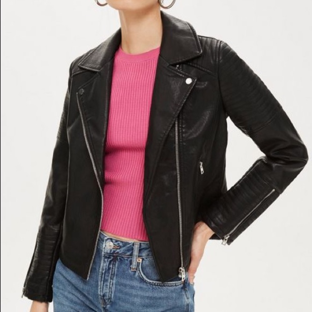 NEW WITH TAGS - never worn Topshop leather jacket